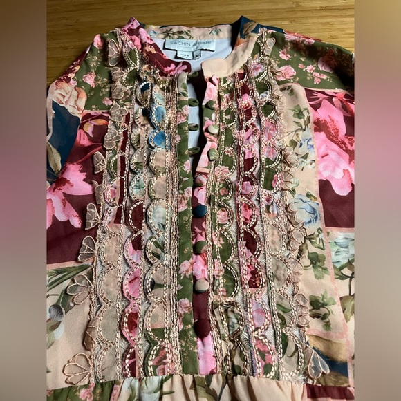 EUC SACHIN + BABI-Moyer Floral Patchwork Multicolor Dress. Size S - Picture 11 of 12